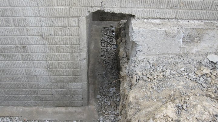 Foundation wall excavation